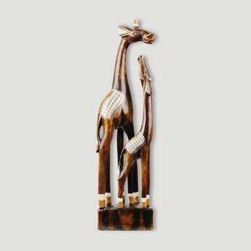 Wooden Decoration Giraffe Family
