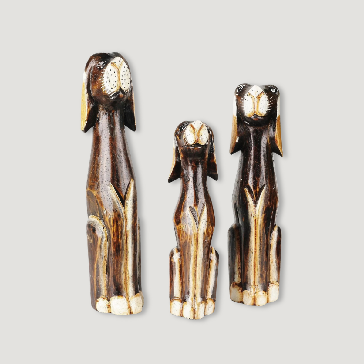 Wooden Decoration Set Dog Family