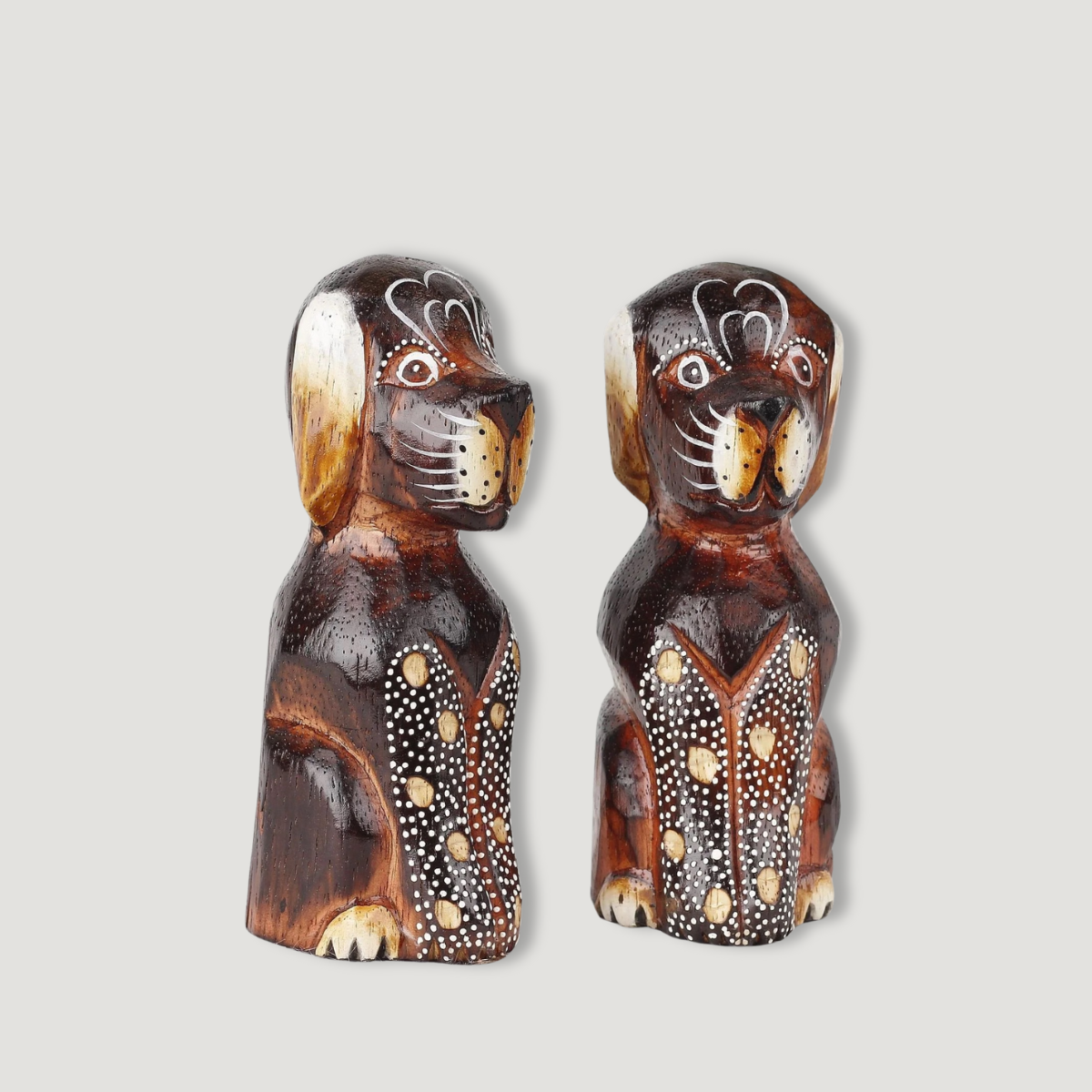 Holzdekoration Set Zwei Hunde