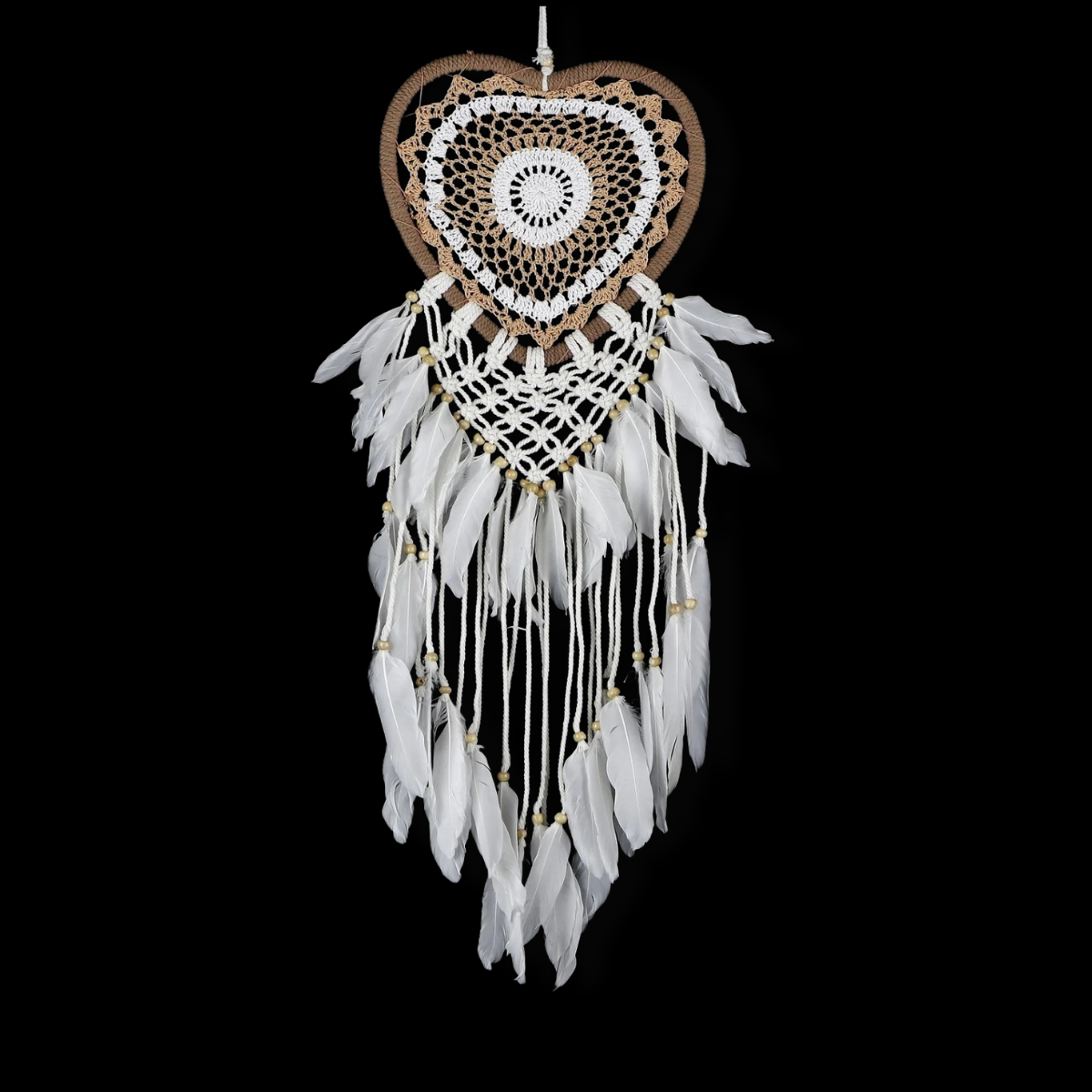 Dreamcatcher - Heart Brown-White (22cm)