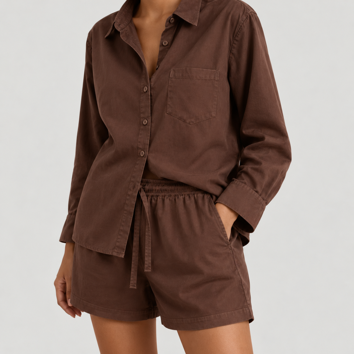 Bavlněná košile Yves – Cocoa Brown