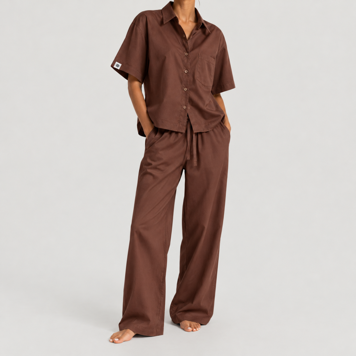 Bavlněné kalhoty Yves – Cocoa Brown