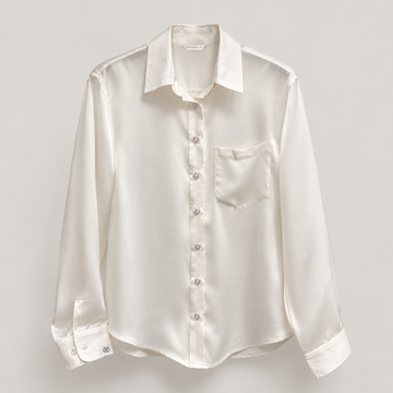 Hedvábná košile Mørier – Ivory White