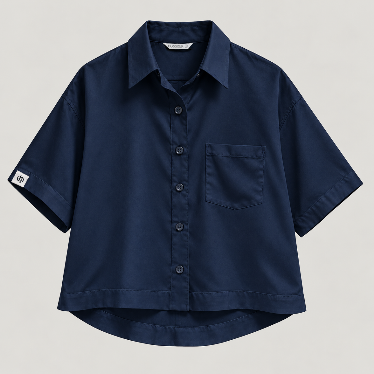 Bavlněná košile s krátkým rukávem Yves – Midnight Blue