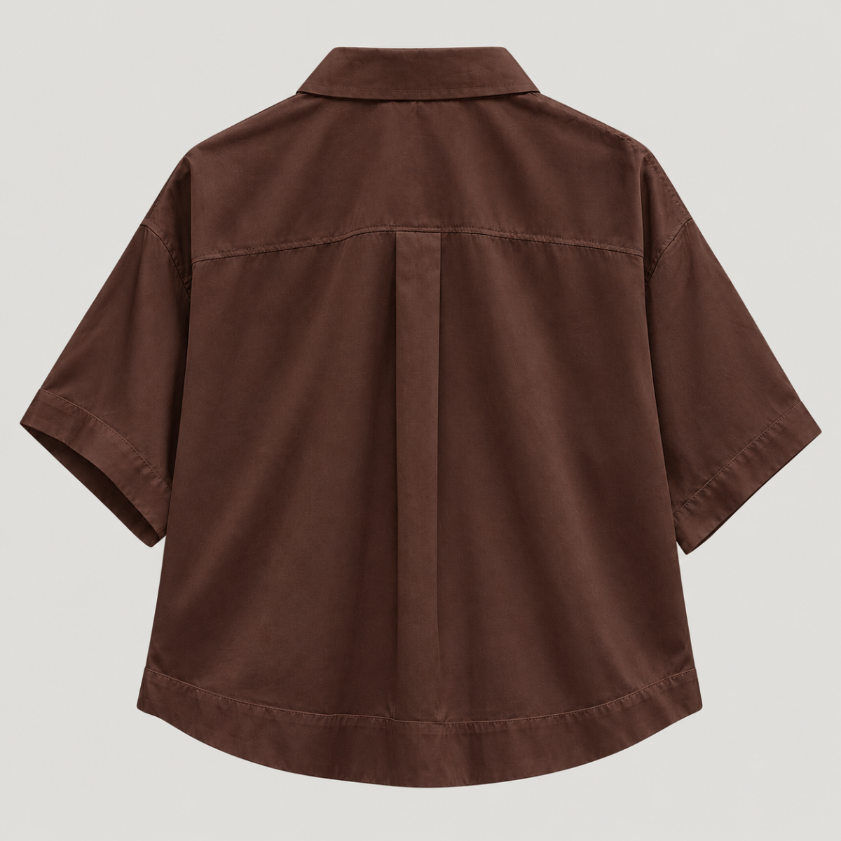 Bavlněná košile s krátkým rukávem Yves – Brown Cocoa