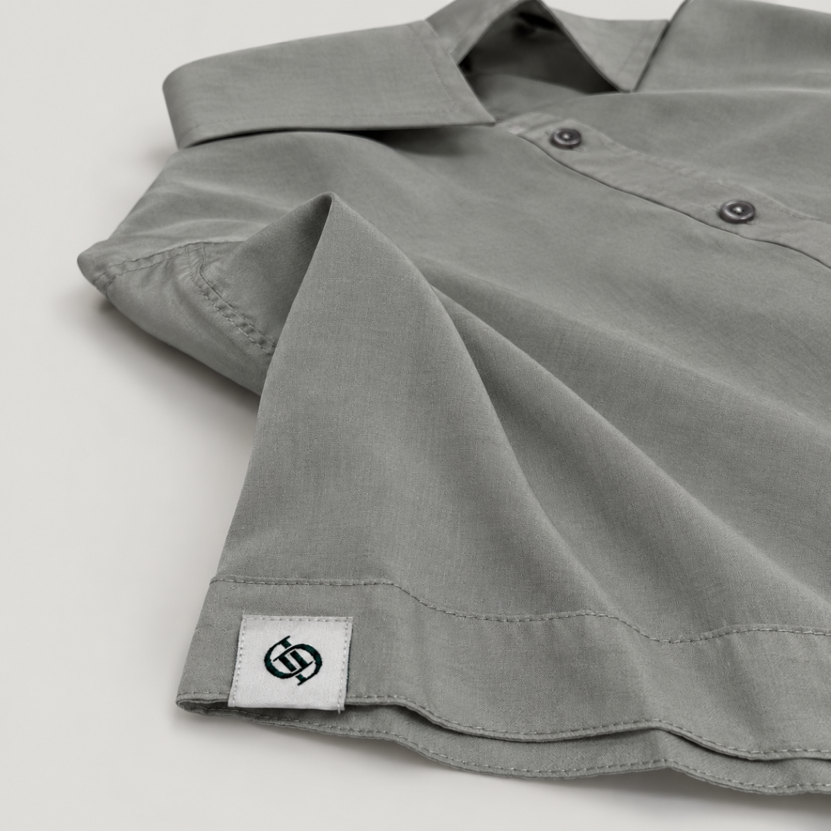 Bavlněná košile s krátkým rukávem Yves – Stone Grey