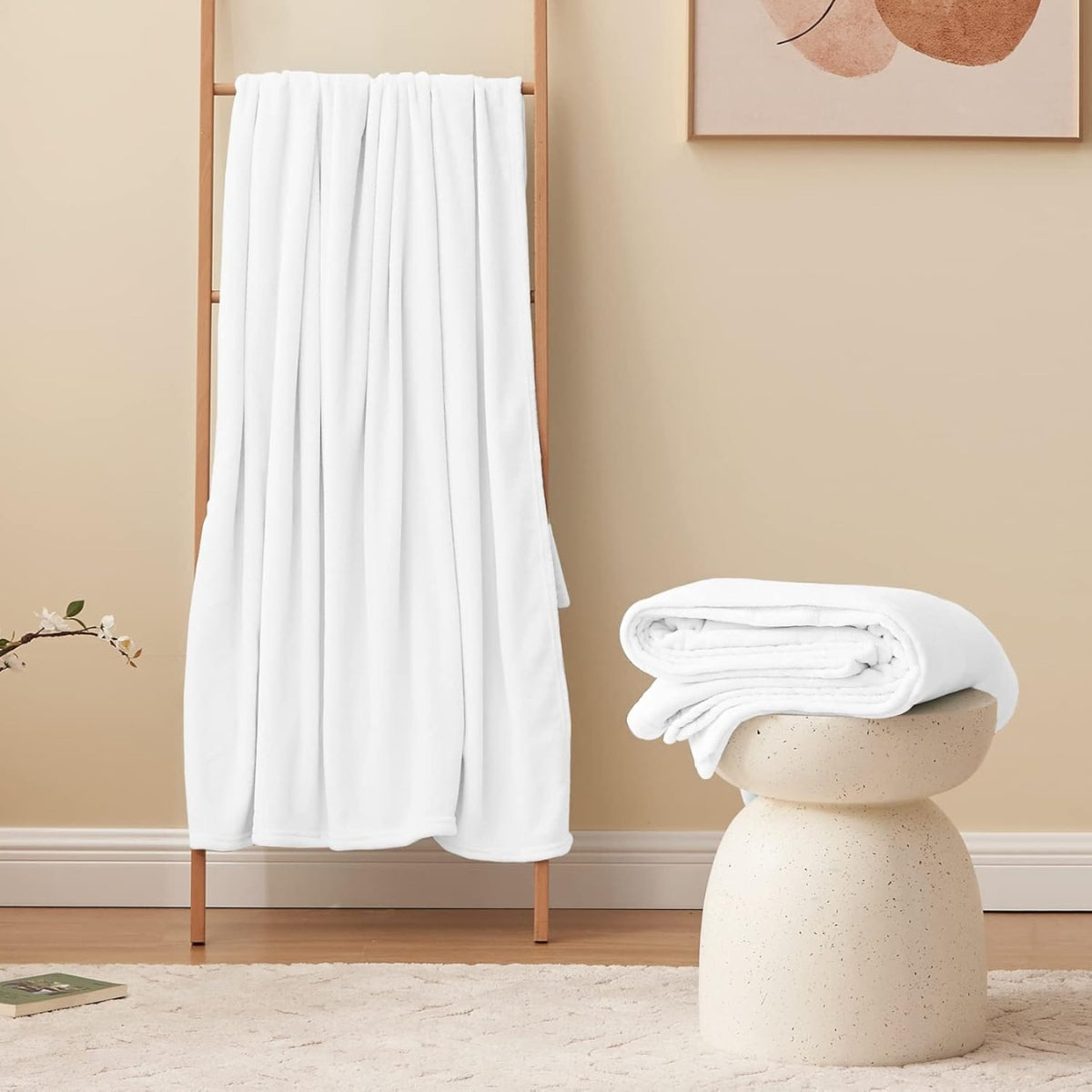 Plush blanket Värme - White Forest