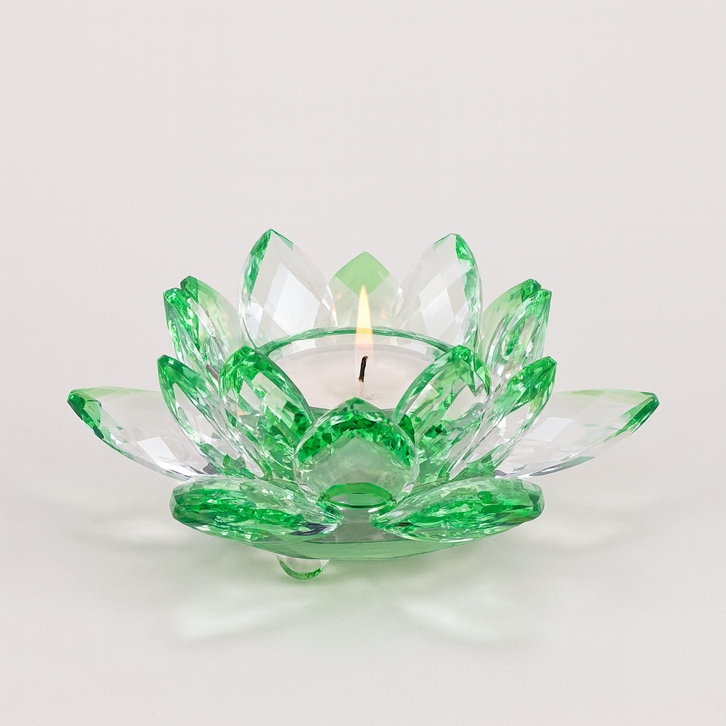 Lotus candlestick made of crystal glass - Vertura