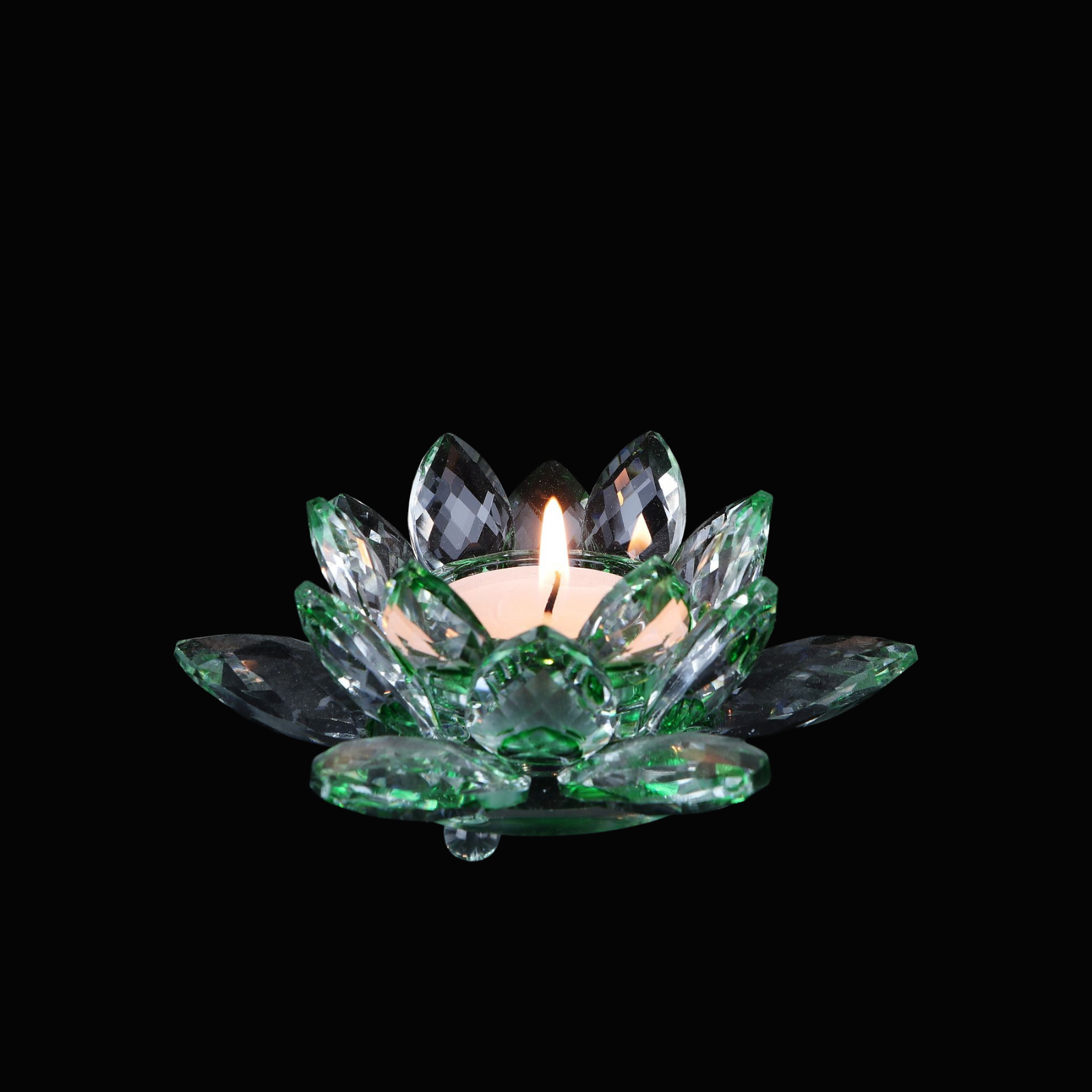 Lotus candlestick made of crystal glass - Vertura
