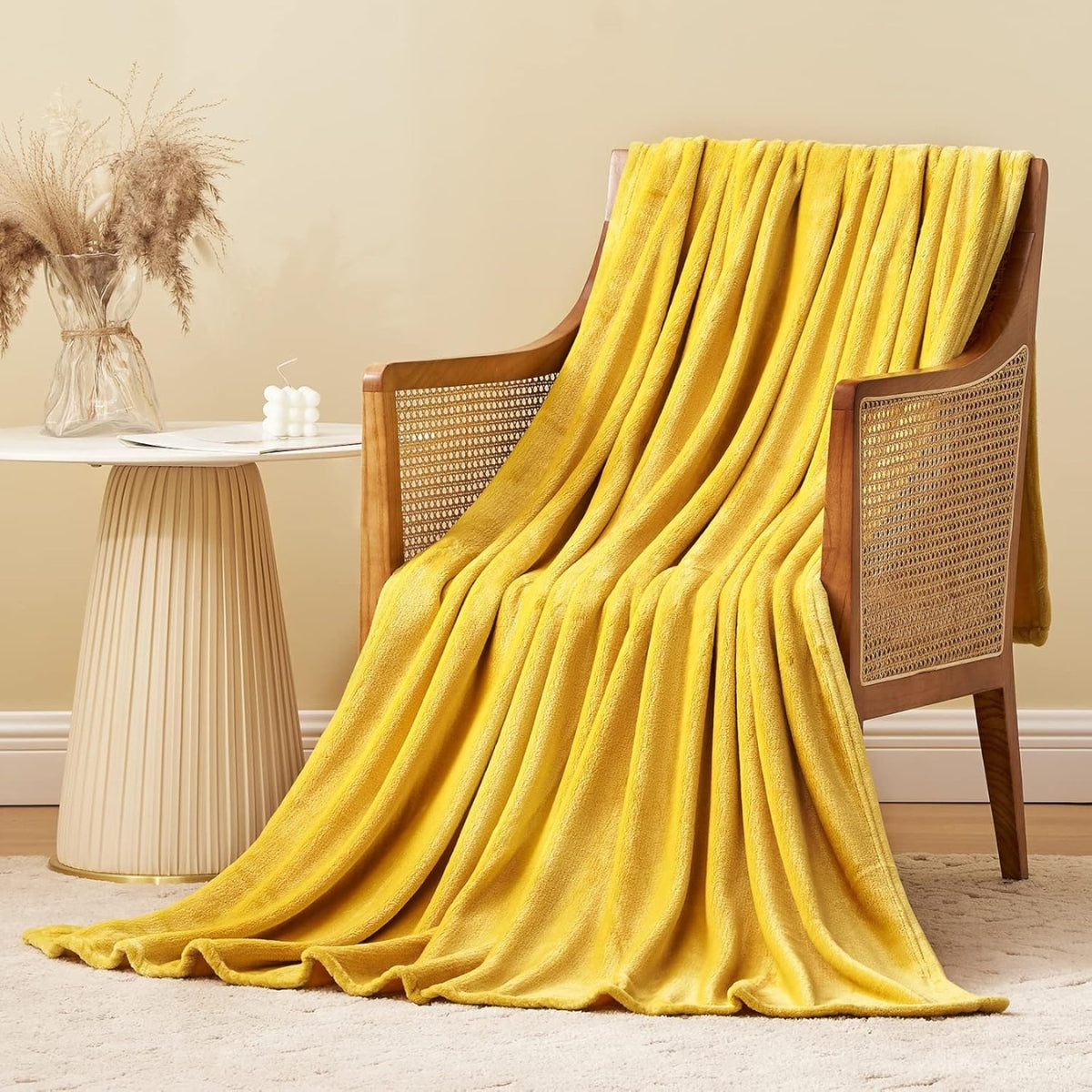 Plüschdecke Vømre - Honiggold