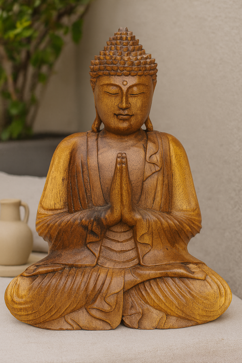 Wooden Statue - Meditating Buddha