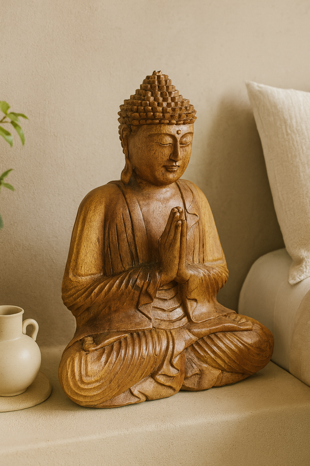 Wooden Statue - Meditating Buddha