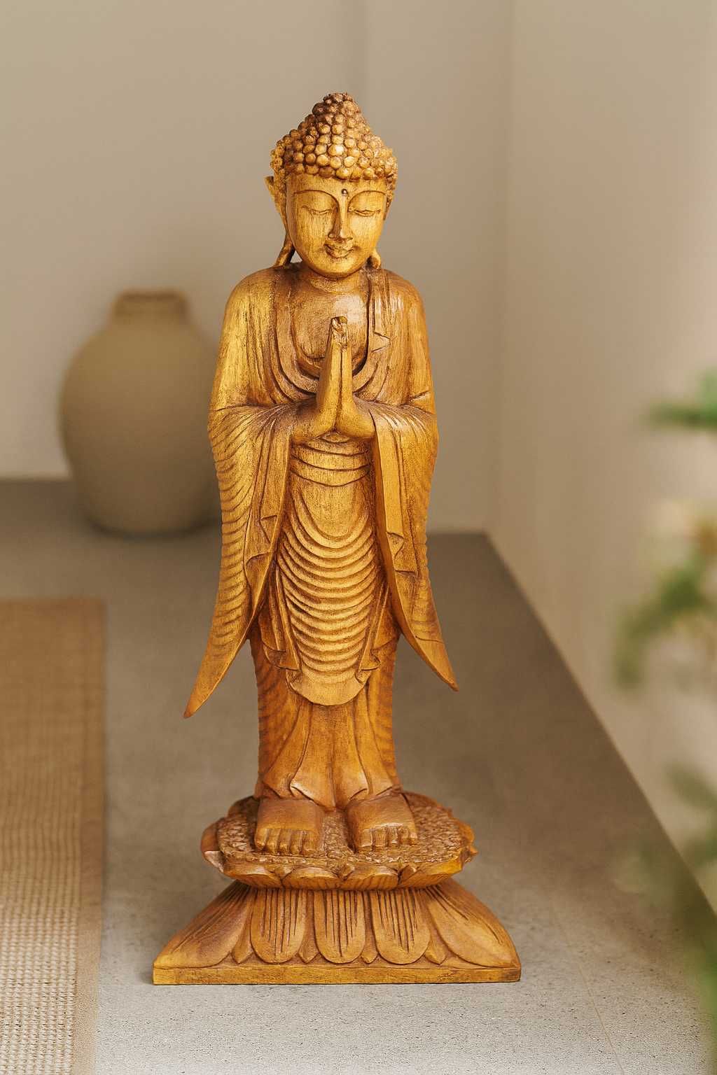 Wooden Statue - Standing Buddha