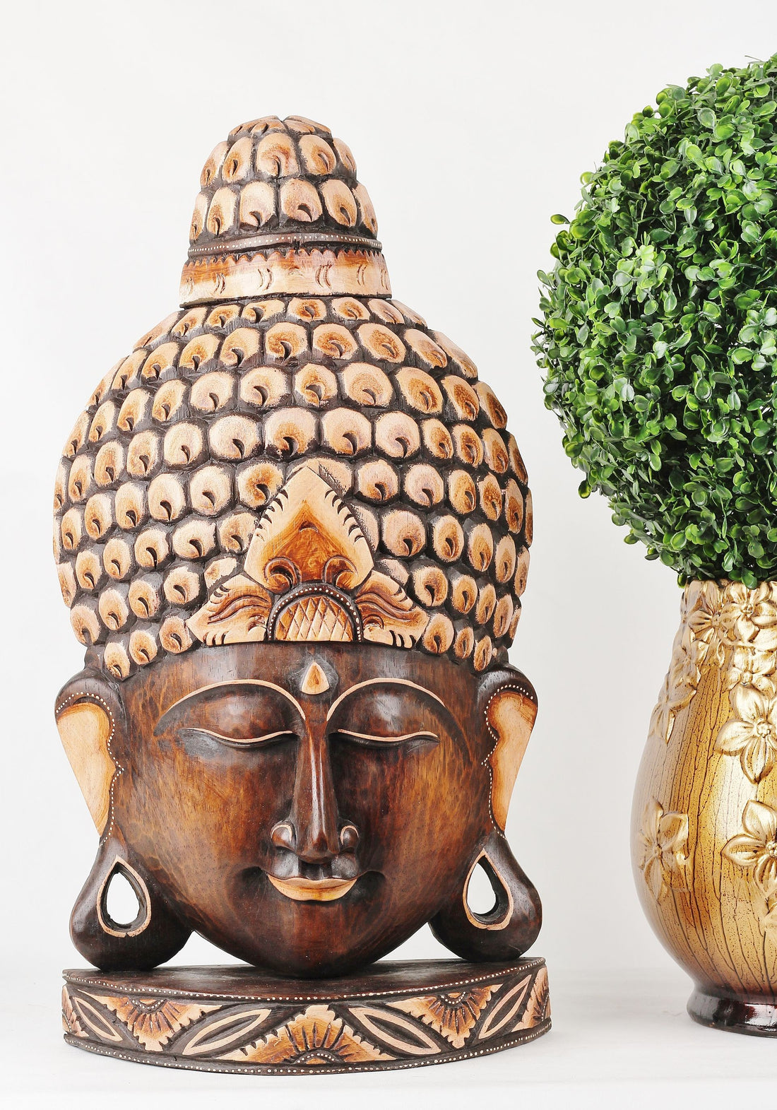 Wooden Decoration Buddha Head I