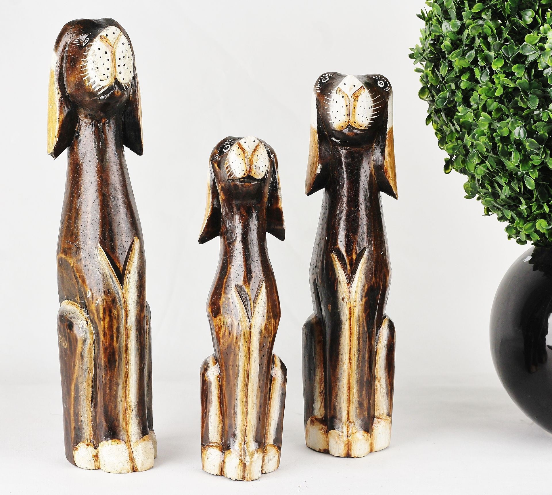 Wooden Decoration Set Dog Family