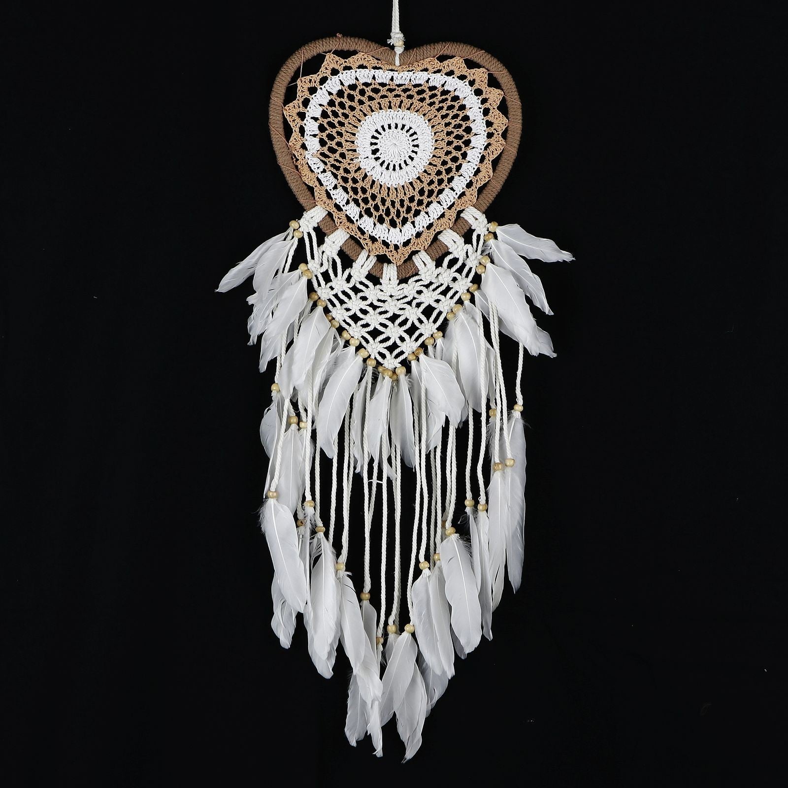 Dreamcatcher - Heart Brown-White (22cm)