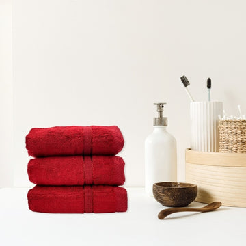 Set of three towels - red