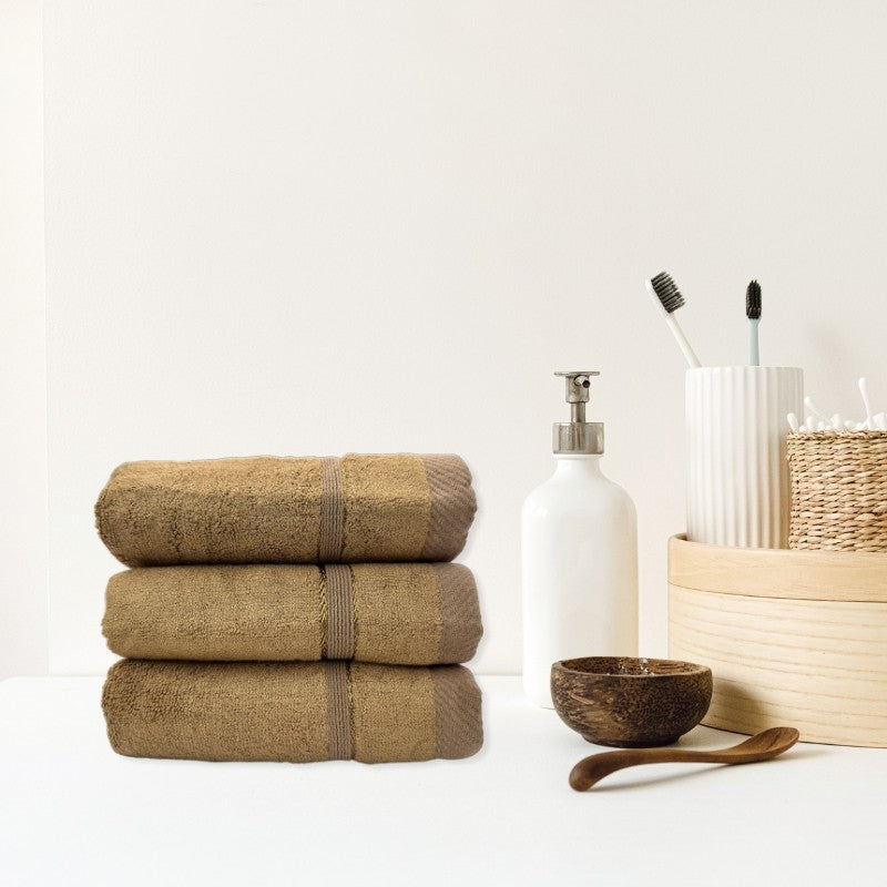 Set of three towels - brown 30x50 cm