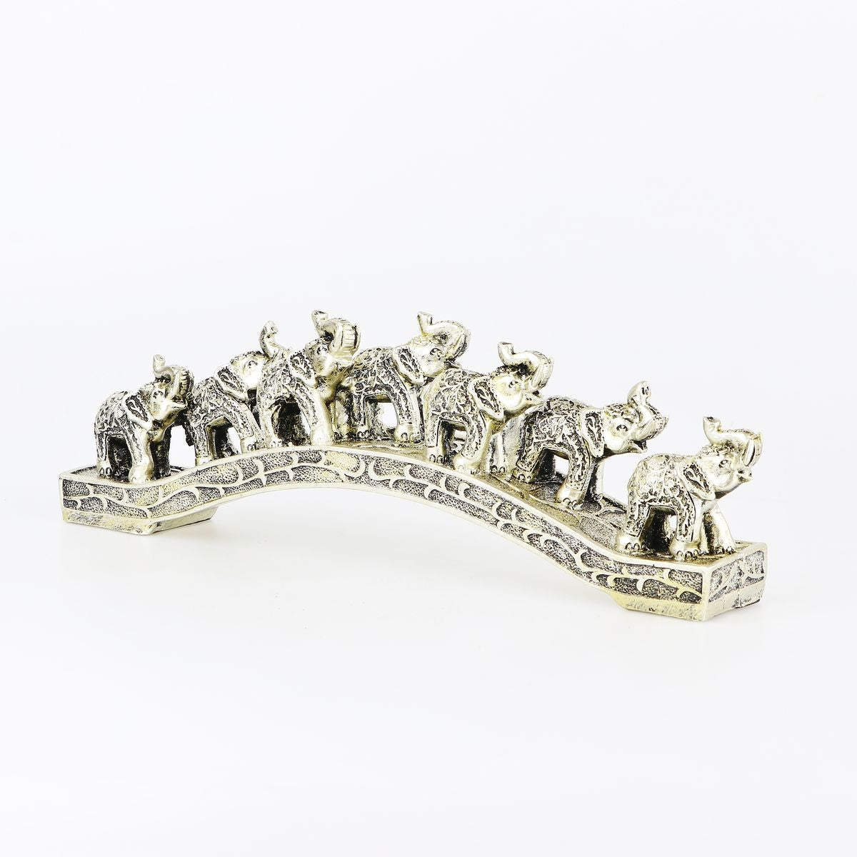 Feng Shui Statue - Group of 7 Elephants Crossing the Bridge 2