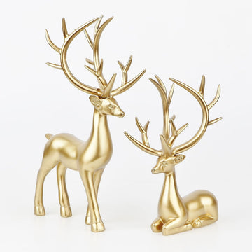 Statuettes – Decorative pair of Golden Deer